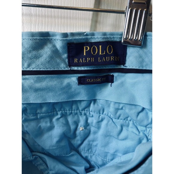 Polo Ralph Lauren Men’s Classic Fit Aqua Turquoise‎ Blue Shorts Size 35 - Picture 3 of 4